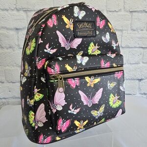 Loungefly Pokemon Mini Backpack Flying Bug Type Design Polka Dot Bag New